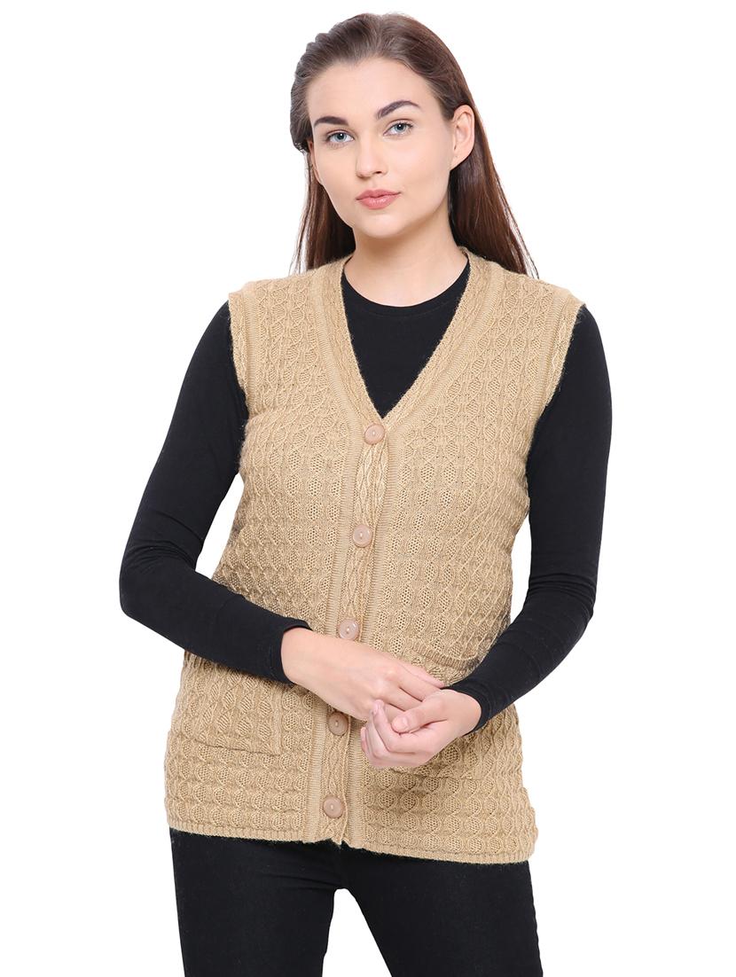 cable knit sleeveless cardigan - 15607384 - Zoom Image - 0
