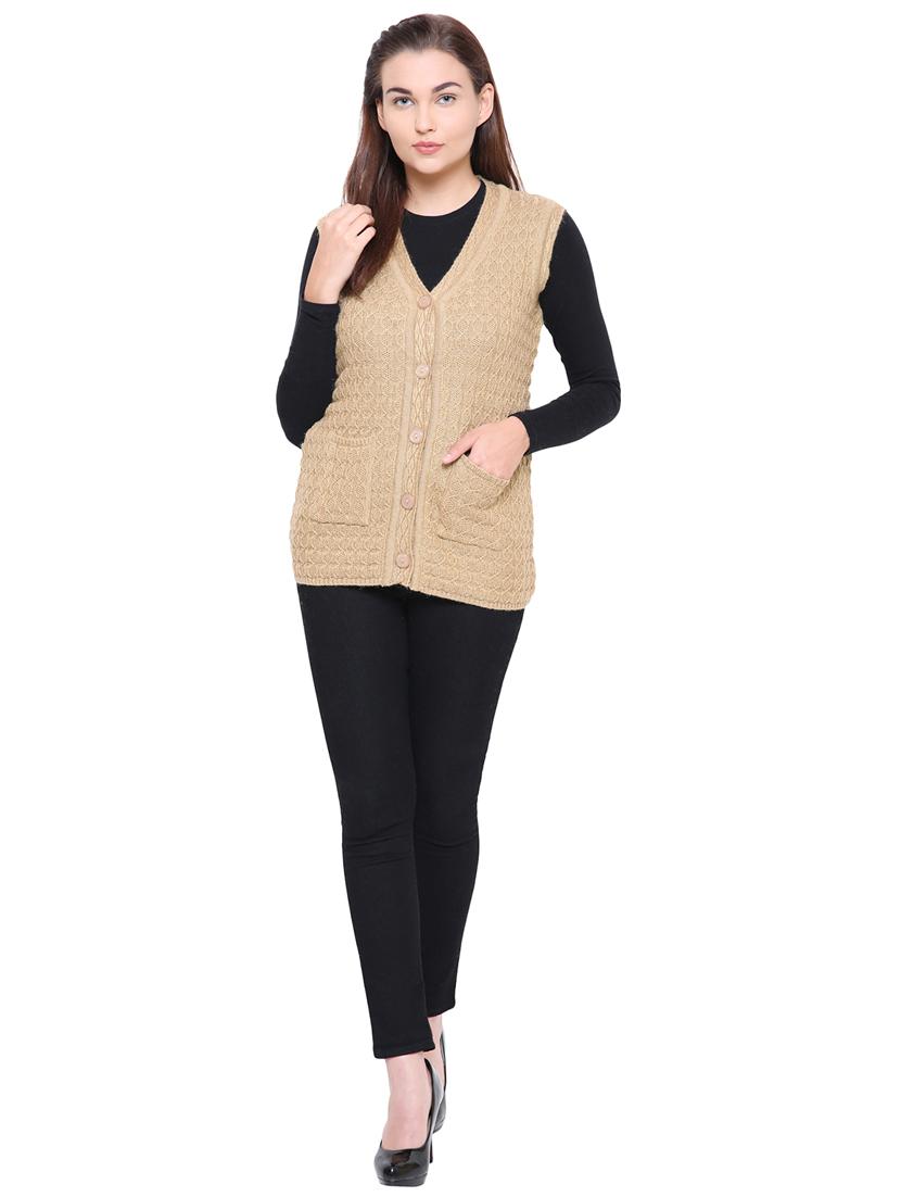 cable knit sleeveless cardigan - 15607384 - Standard Image - 3