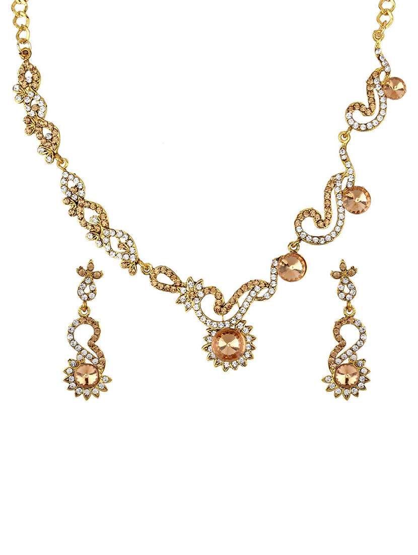 gold tone necklace & earrings set - 15612524 - Zoom Image - 0