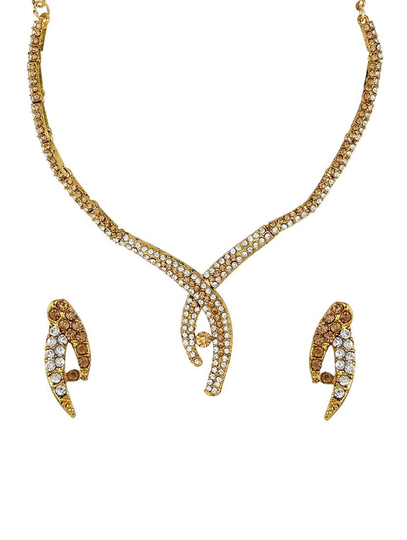 gold tone necklace & earrings set - 15612541 - Zoom Image - 0