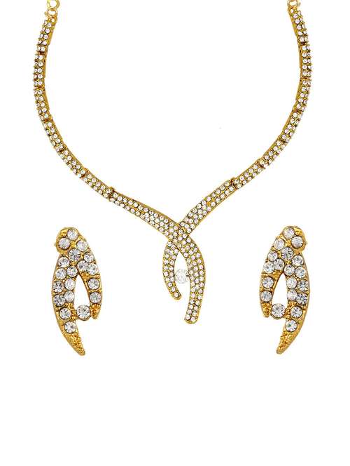gold tone necklace & earrings set - 15612542 - Standard Image - 0
