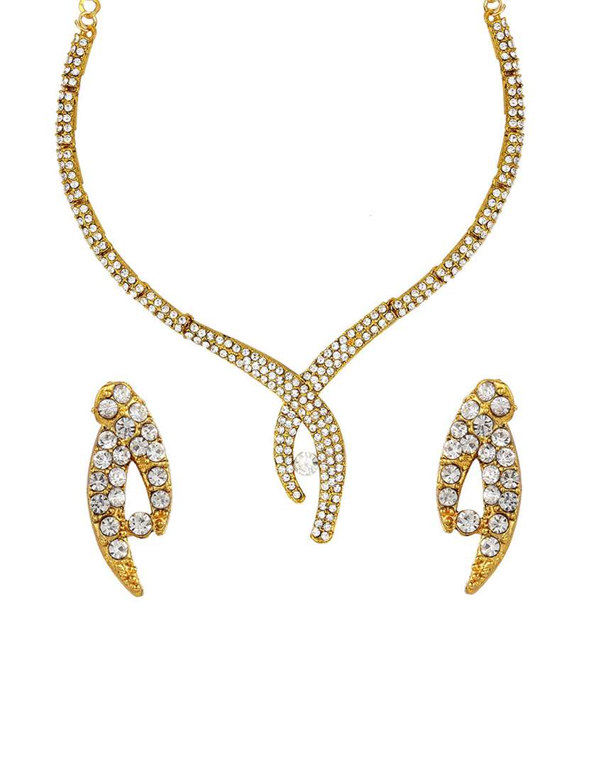 gold tone necklace & earrings set - 15612542 - Zoom Image - 0