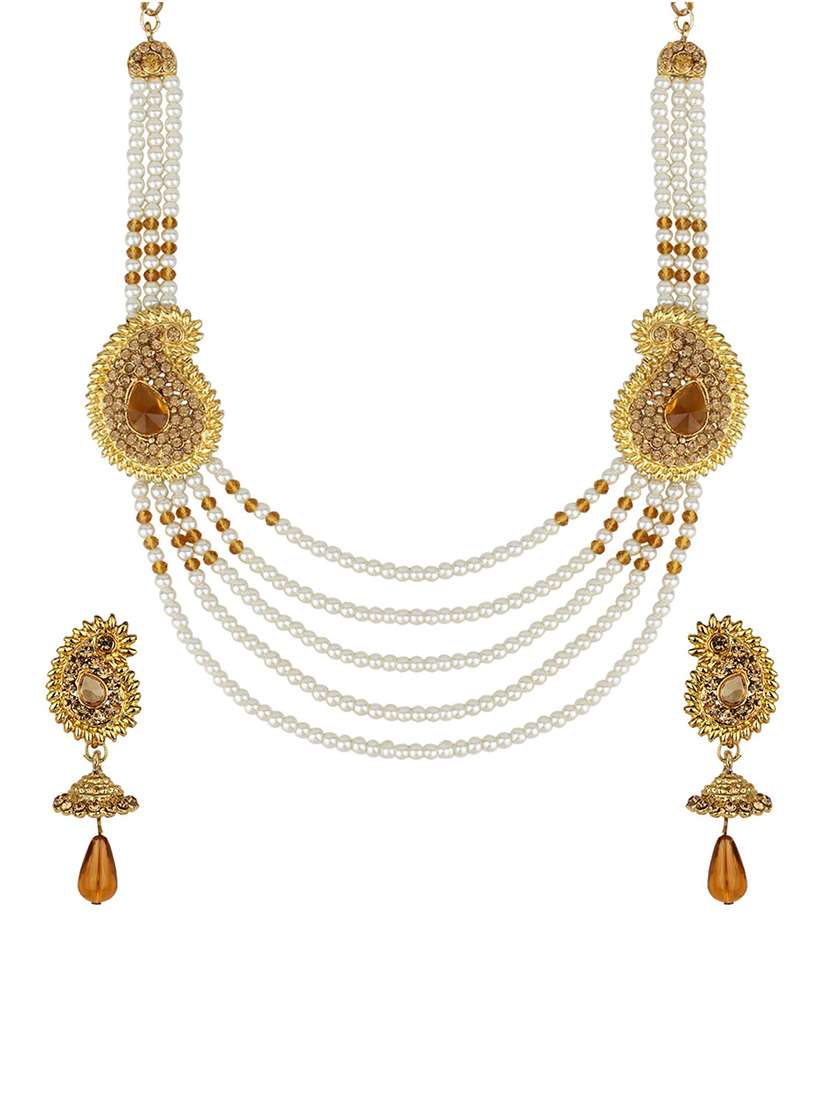 gold tone necklace & earrings set - 15612550 - Zoom Image - 0