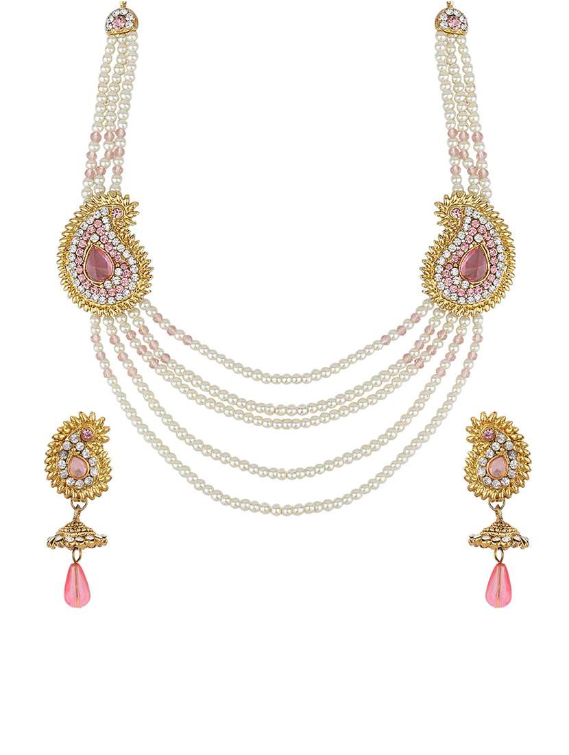 gold tone necklace & earrings set - 15612552 - Zoom Image - 0