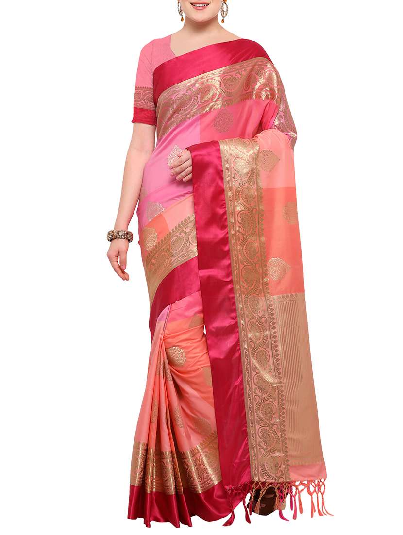 zari motifs woven saree with blouse