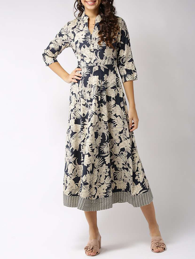 a-line printed dress