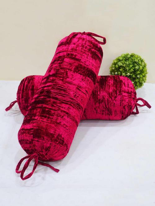 crushed velvet bolster cover (set of 2 pc) - 15620534 -  Standard Image - 0