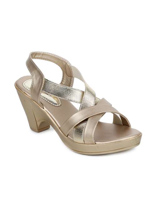 gold back strap sandals - 15623530 - Standard Image - 0