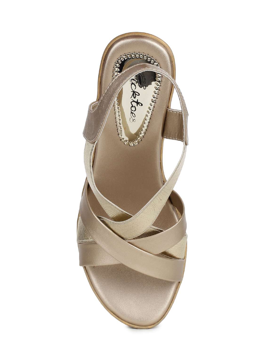 gold back strap sandals - 15623530 - Standard Image - 3