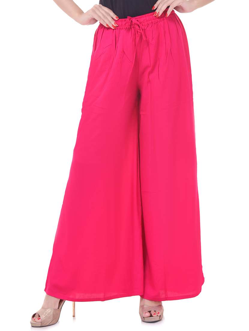 drawstring waist flared palazzo