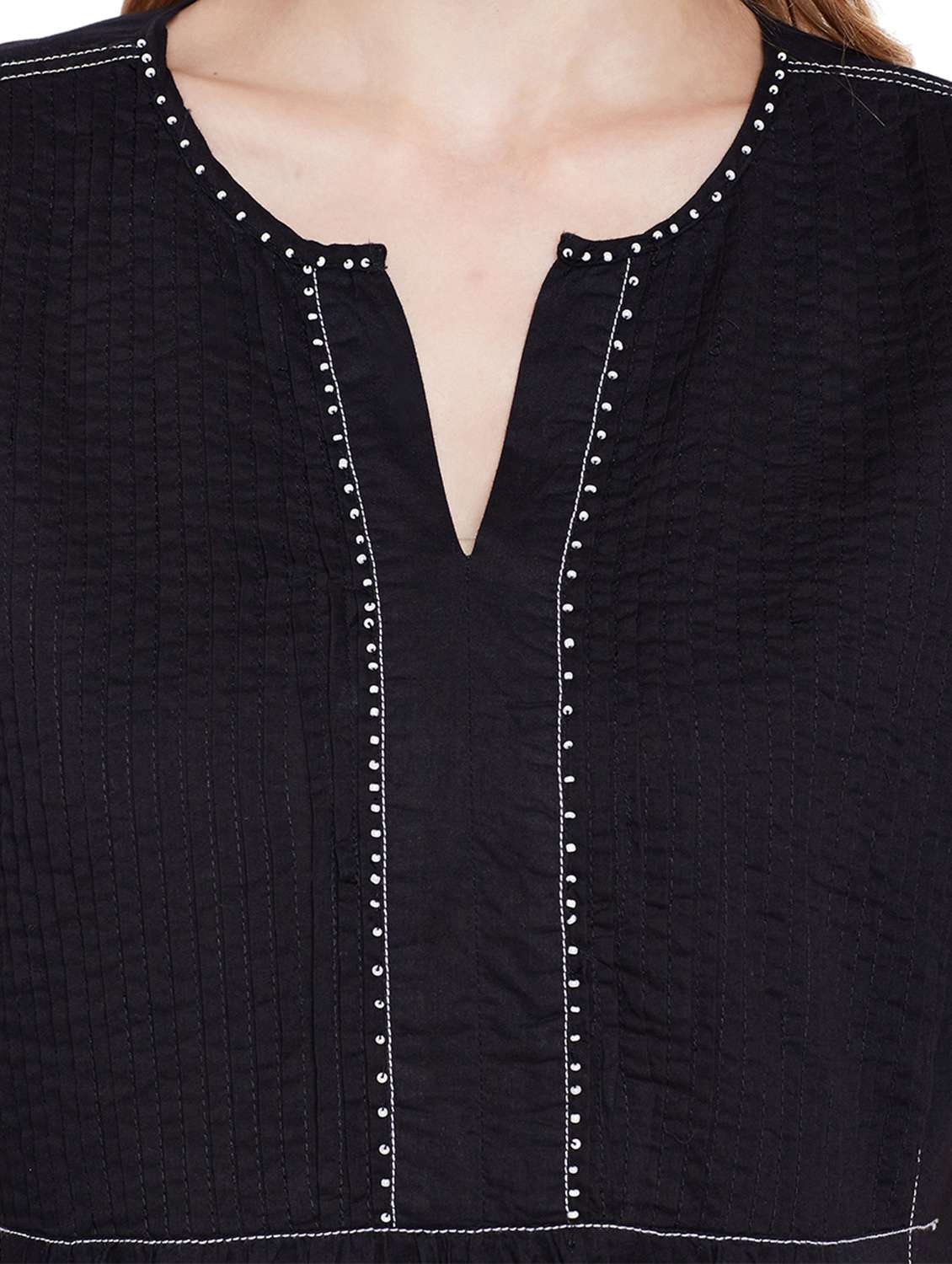 a-line solid kaantha kurta - 15624500 -  Standard Image - 3