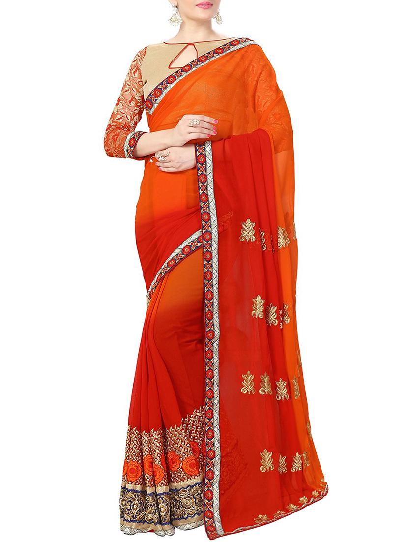 ombre embroidered saree with blouse - 15625095 - Zoom Image - 0