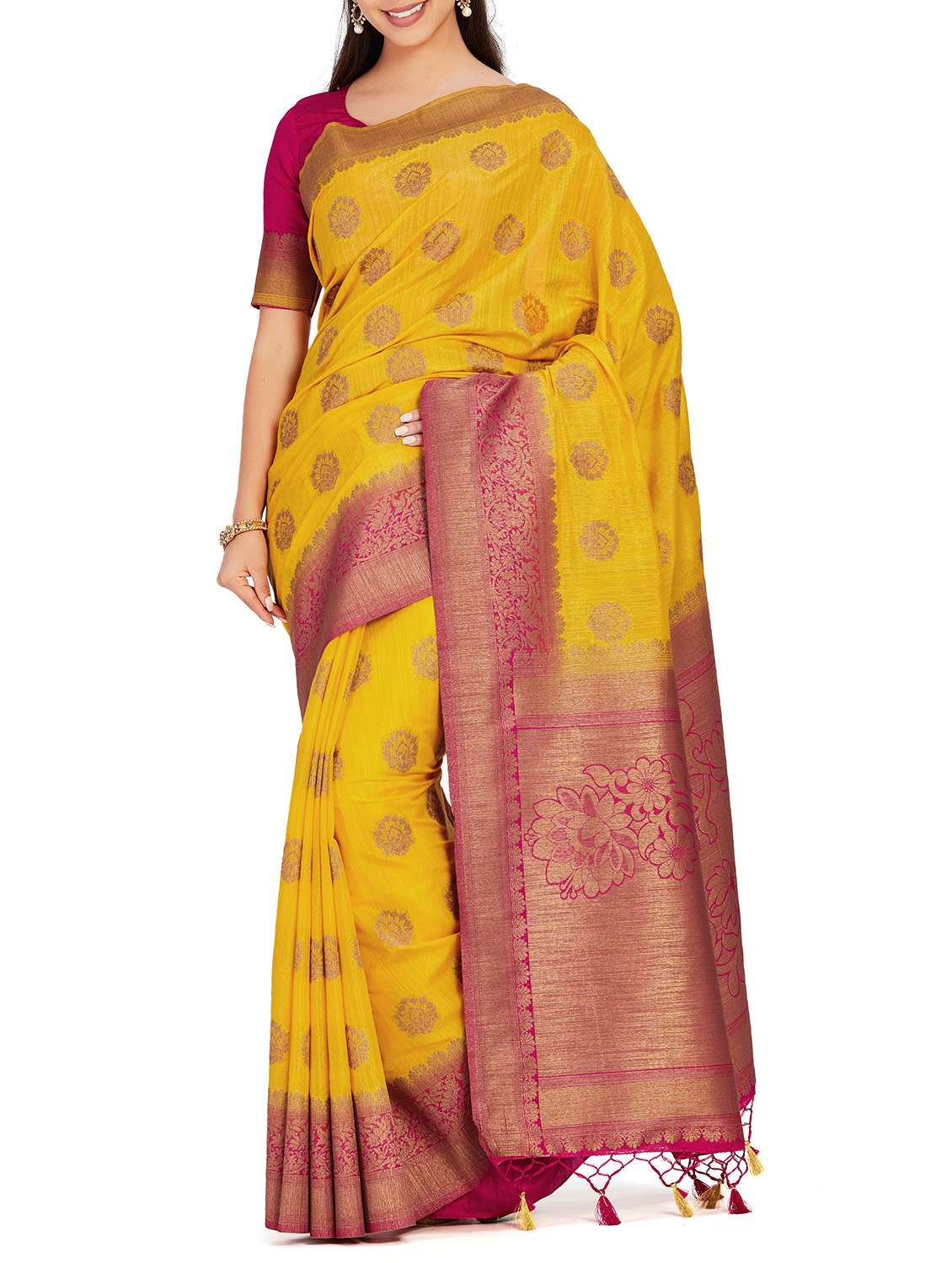 zari motif uppada saree with blouse