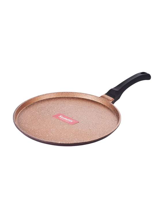 granite finish non-stick die cast 4mm thick dosa tawa  - 29 cm (peach color)