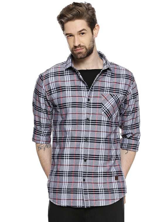 mens checks casual shirt