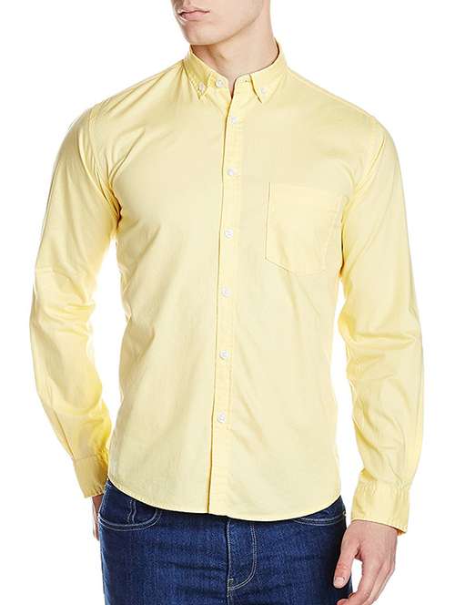 yellow cotton casual shirt - 15628459 -  Standard Image - 0