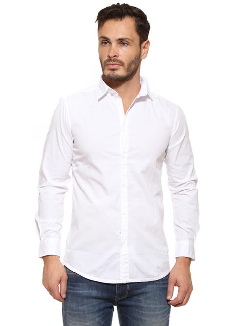 white cotton casual shirt - 15628495 - Standard Image - 0
