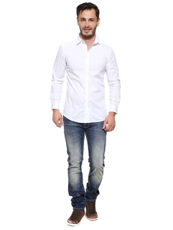 white cotton casual shirt - 15628495 - Standard Image - 3