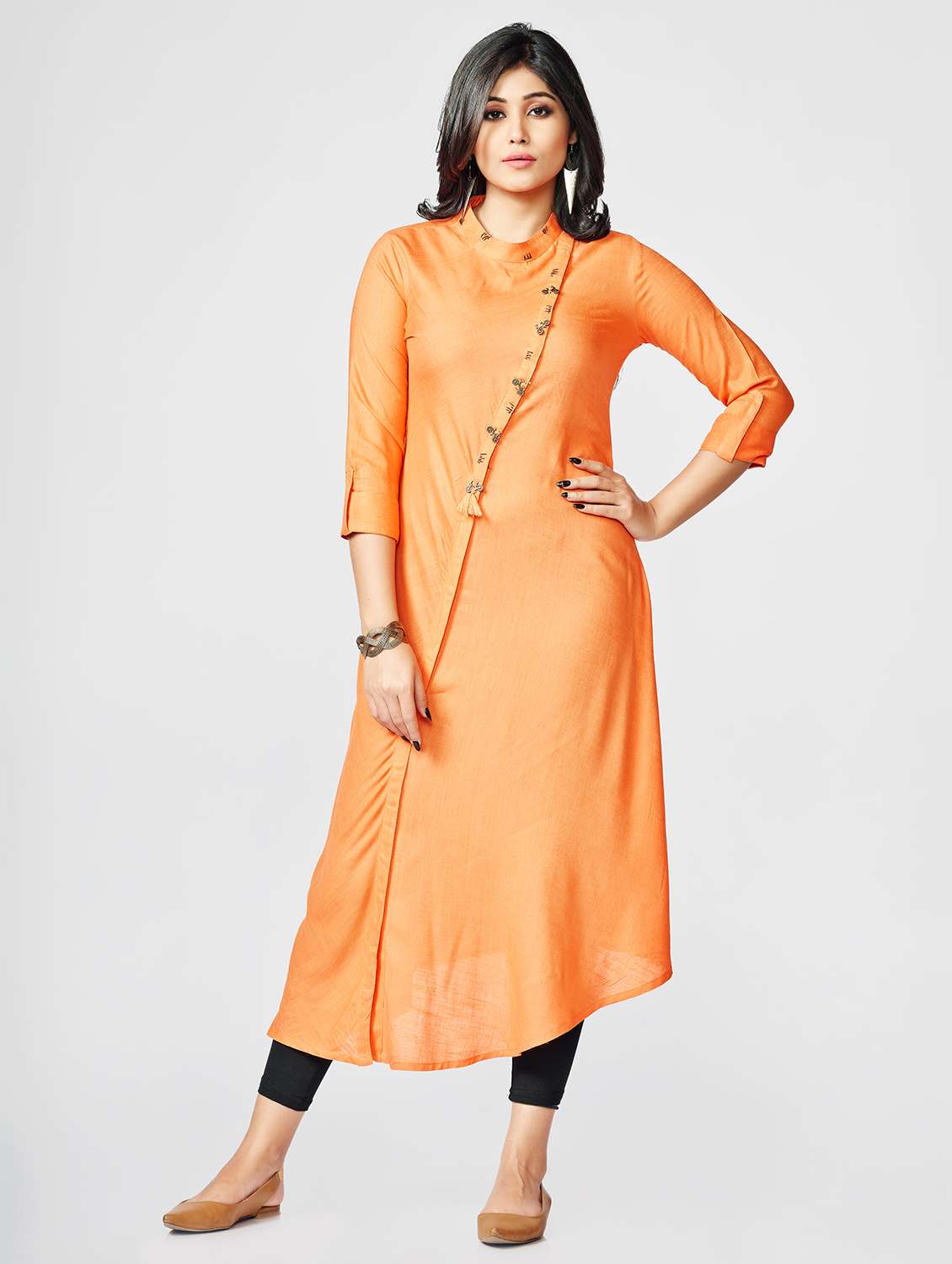 asymmetric placket detail kurta