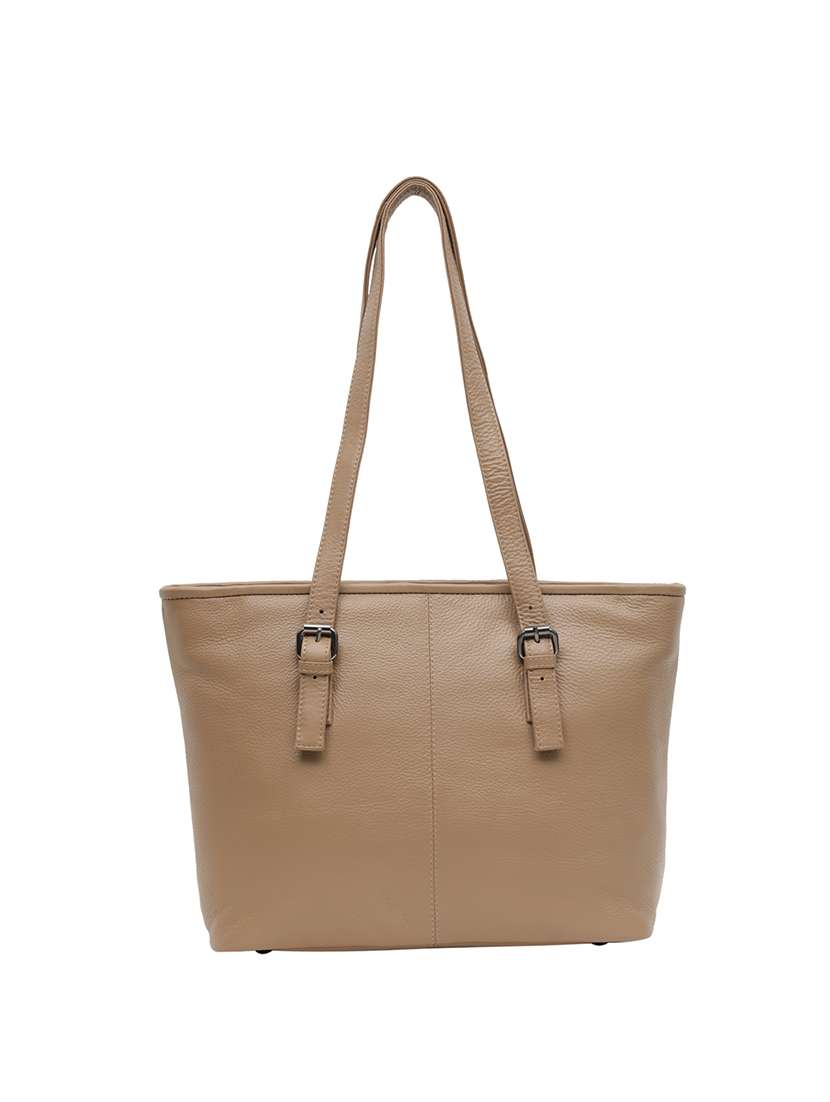 beige leatherette (pu) handbag - 15632077 -  Zoom Image - 0