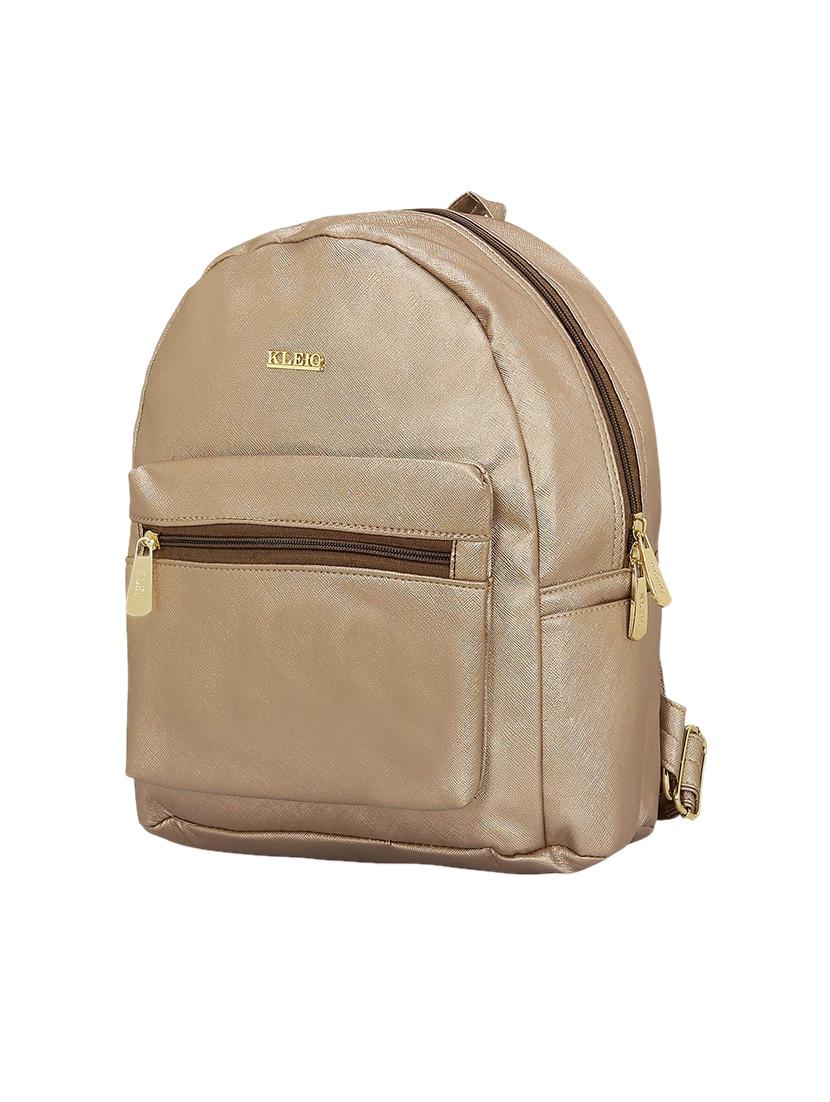 beige leatherette (pu) fashion backpack - 15632366 - Standard Image - 3