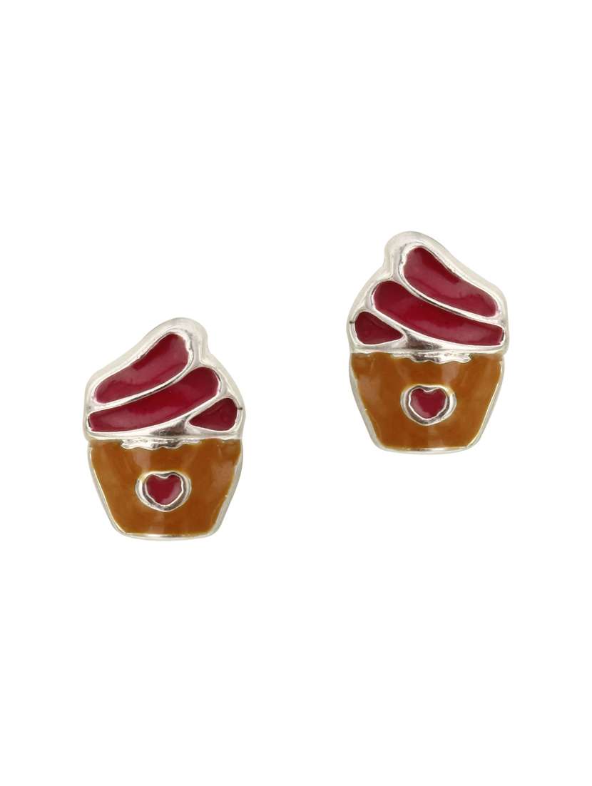 pink silver studs