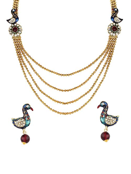 gold tone necklace & earrings set - 15636078 - Standard Image - 0