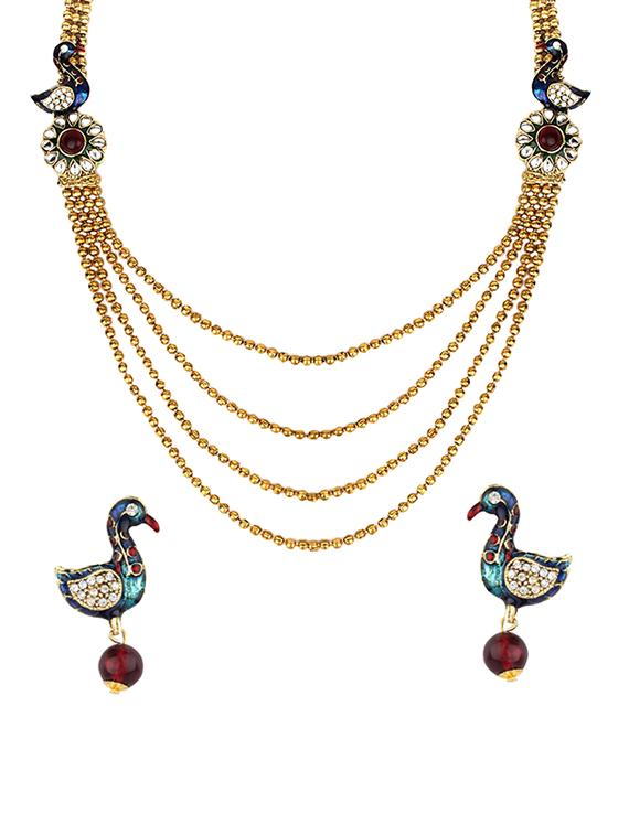 gold tone necklace & earrings set - 15636078 - Zoom Image - 0
