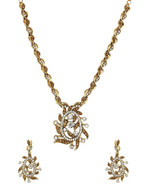 gold tone necklace & earrings set - 15636082 - Standard Image - 0