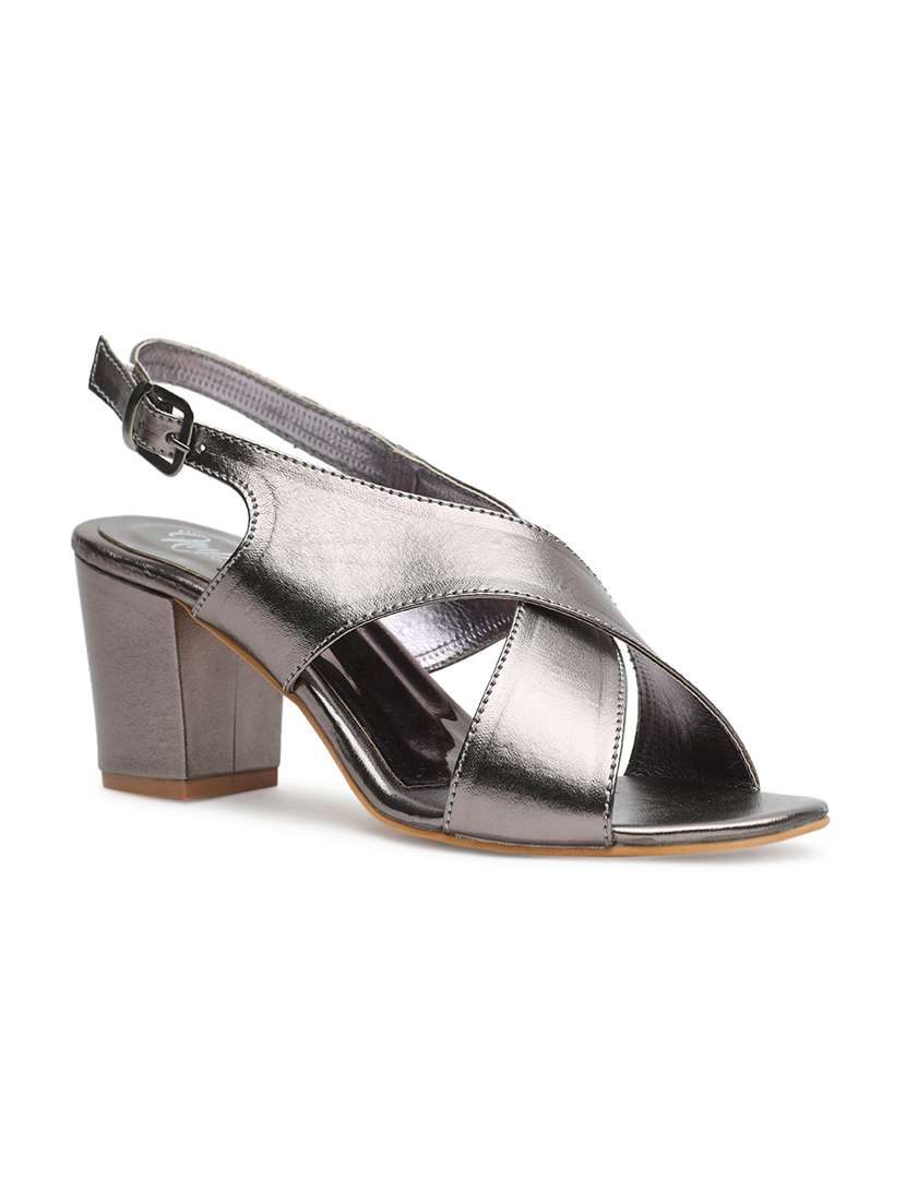 silver back strap sandals