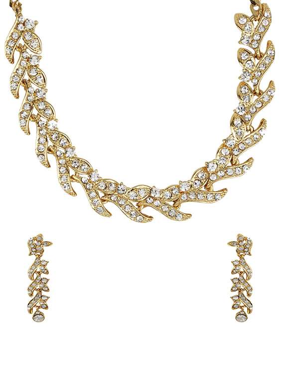 gold tone necklace & earrings set - 15641682 - Zoom Image - 0