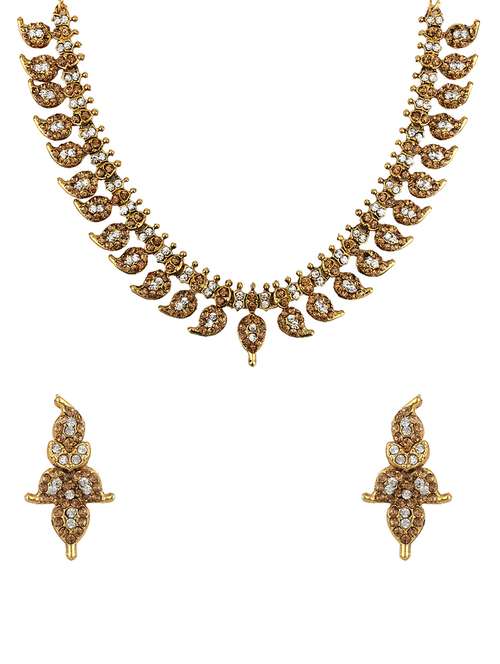 gold tone necklace & earrings set - 15641693 - Standard Image - 0