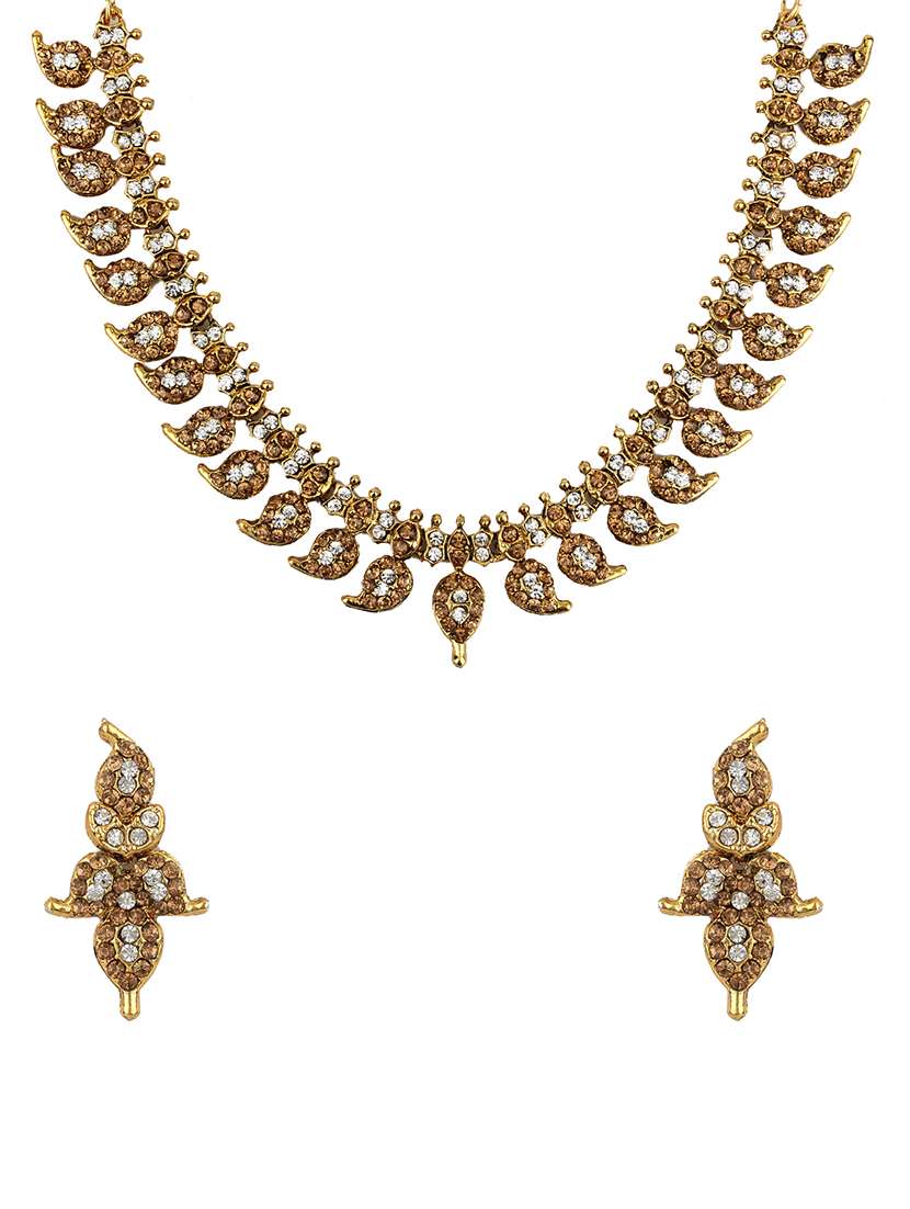 gold tone necklace & earrings set - 15641693 - Zoom Image - 0