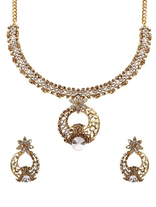 gold tone necklace & earrings set - 15641700 - Standard Image - 0