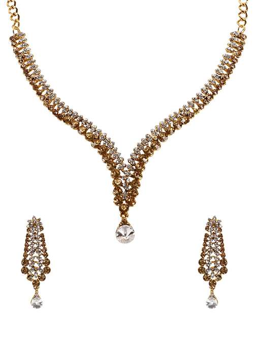 gold tone necklace & earrings set - 15641714 - Standard Image - 0