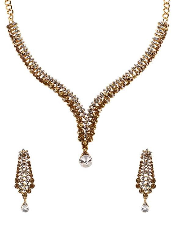 gold tone necklace & earrings set - 15641714 - Zoom Image - 0