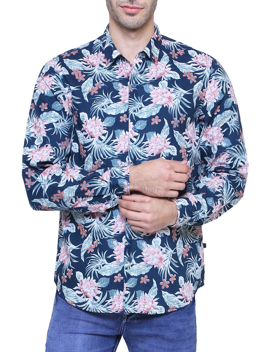 blue cotton casual shirt