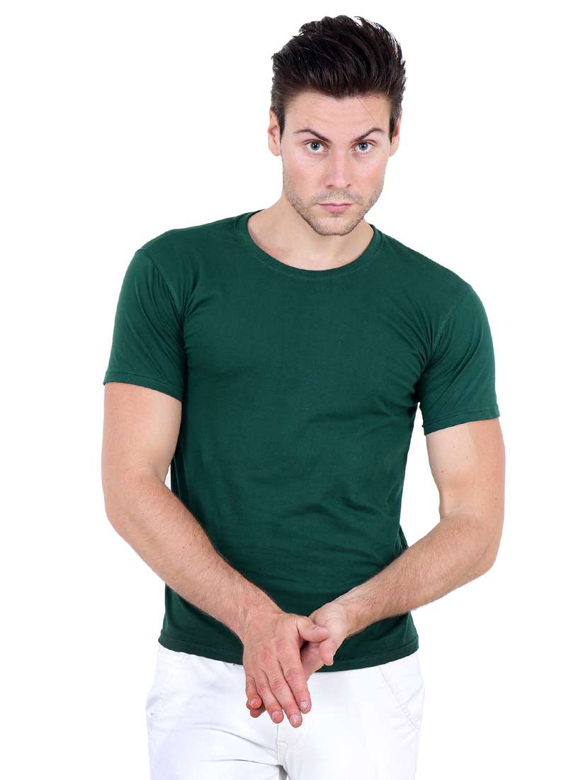 green cotton blend t-shirt