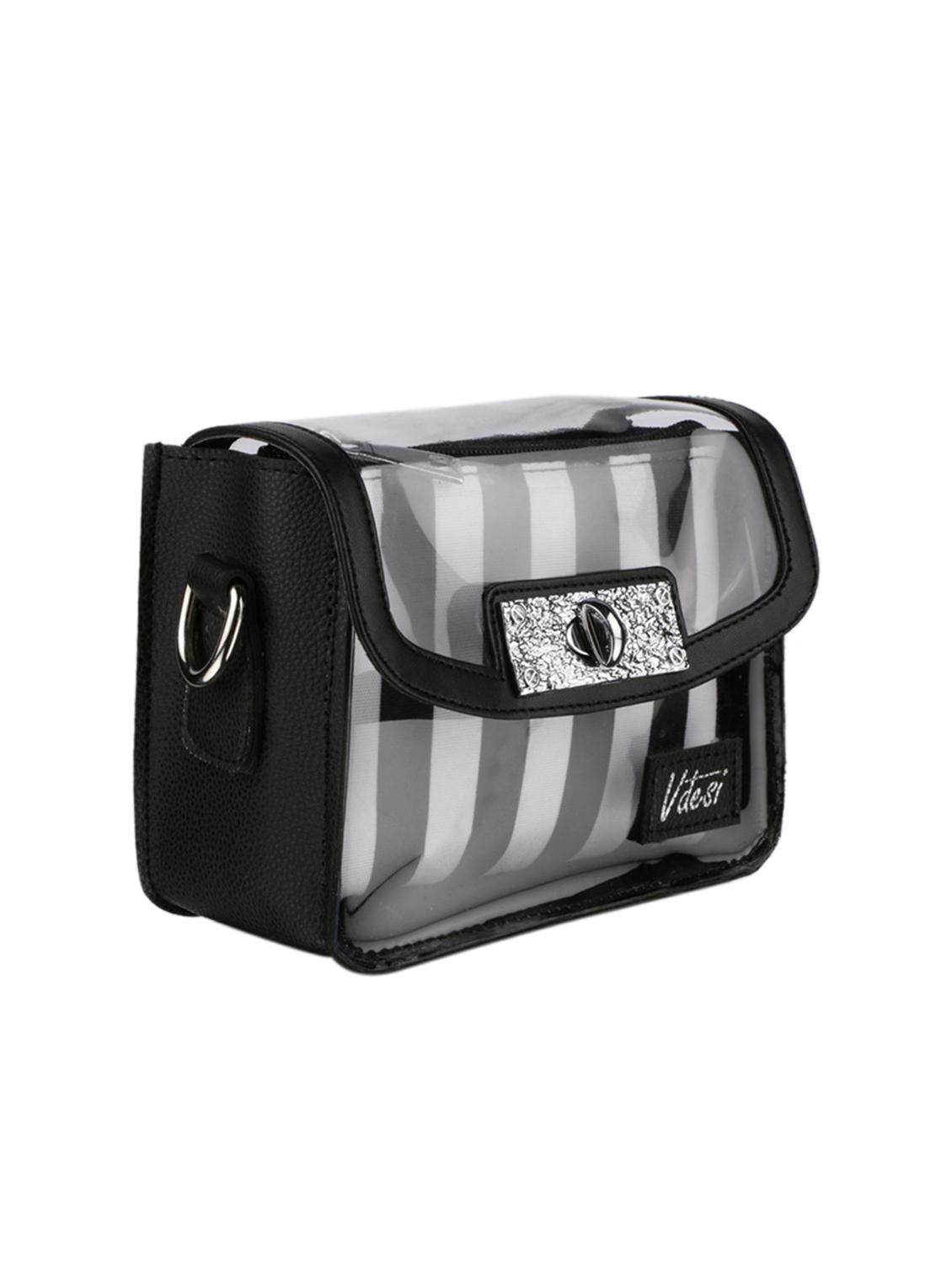 black leatherette (pu) sling bag - 15650941 - Standard Image - 3