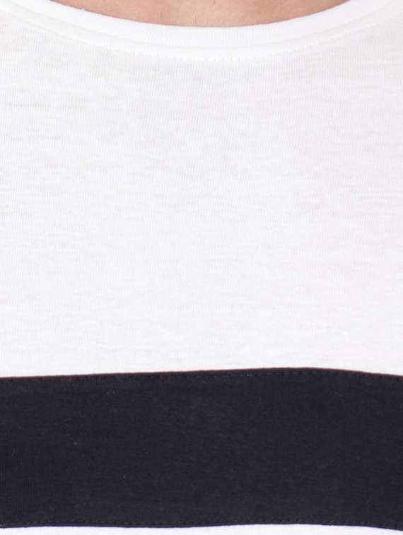 white color block t-shirt - 15651676 -  Standard Image - 3