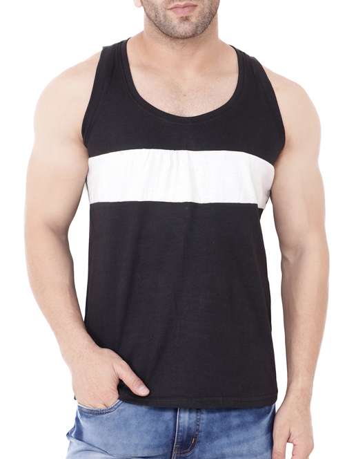 black cotton cut & sew t-shirt - 15651699 -  Standard Image - 0