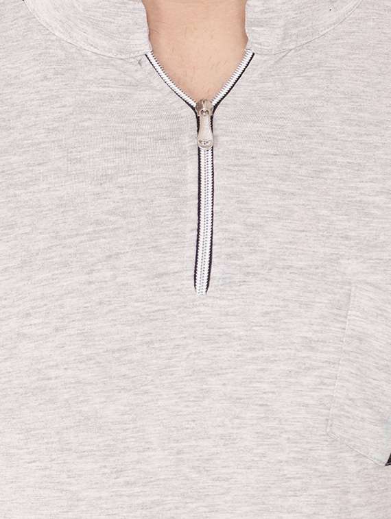 grey cotton color block t-shirt - 15651711 -  Standard Image - 3