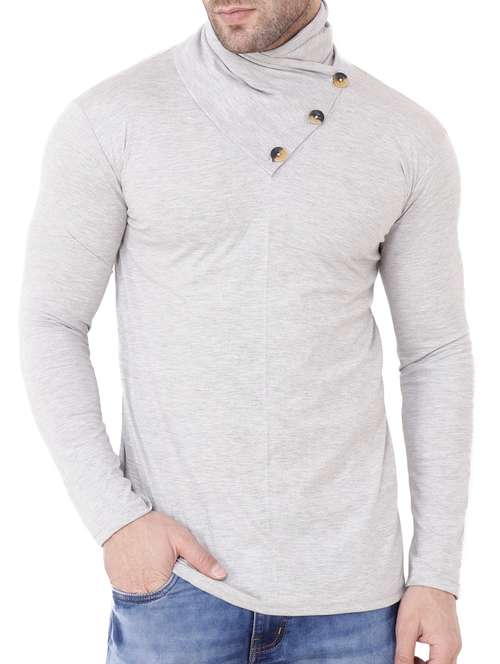 grey cowl neck t-shirt - 15651719 -  Standard Image - 0