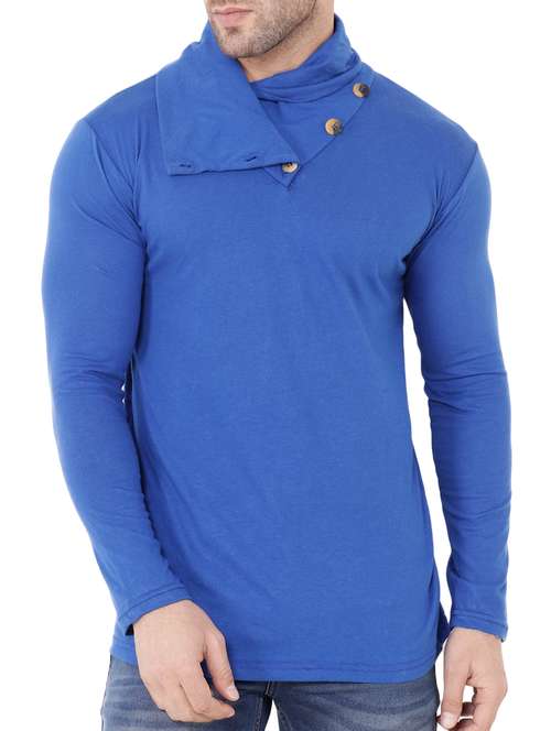 blue cowl neck t-shirt - 15651744 -  Standard Image - 0