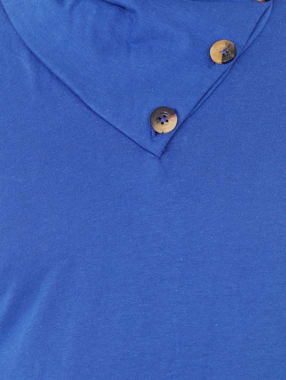 blue cowl neck t-shirt - 15651744 - Standard Image - 3