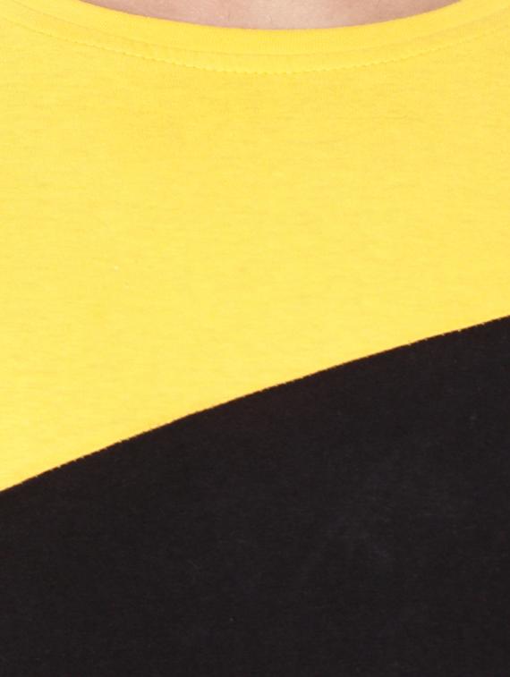 yellow cotton color block t-shirt - 15651749 - Standard Image - 3