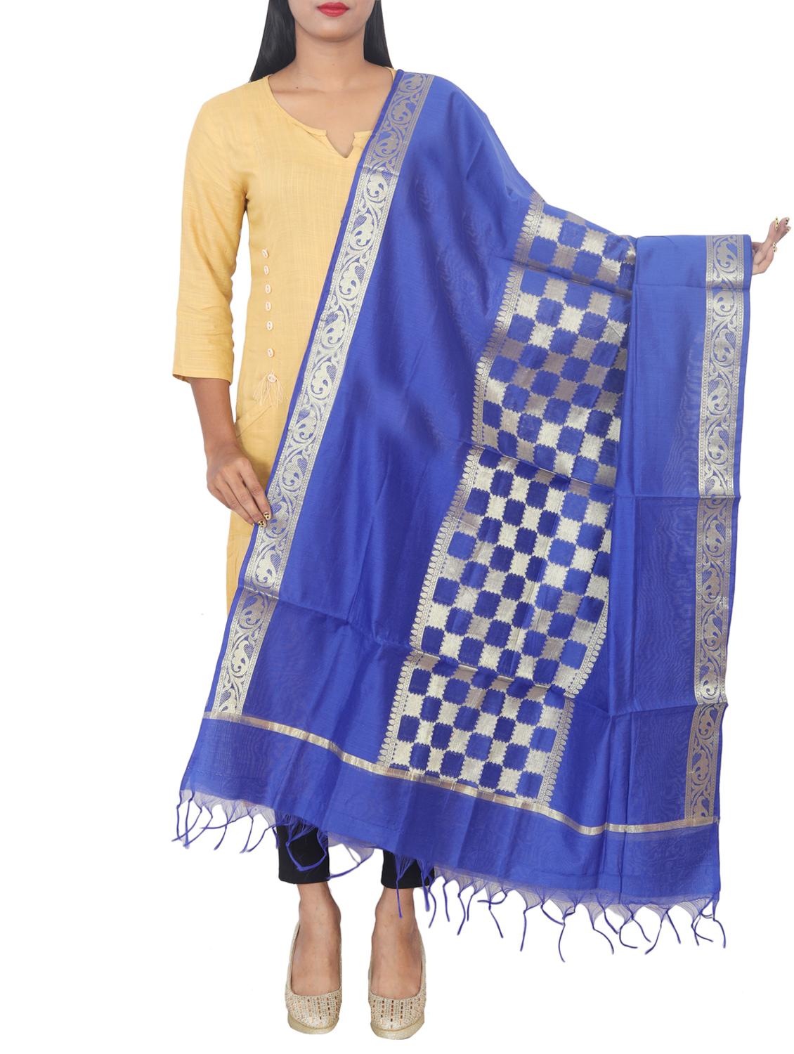 chanderi banarasi dupatta - 15652557 - Zoom Image - 0