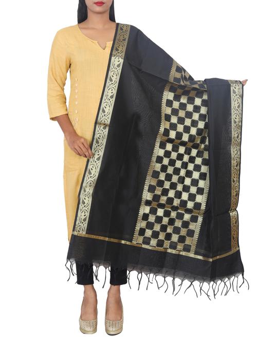 chanderi banarasi dupatta - 15652559 - Standard Image - 0