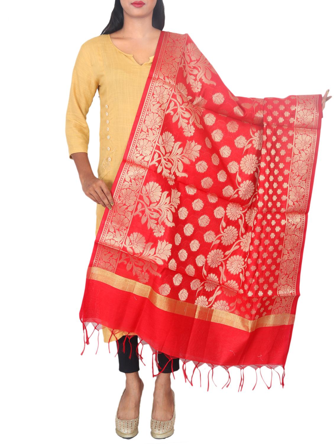 chanderi banarasi dupatta - 15652593 - Zoom Image - 0