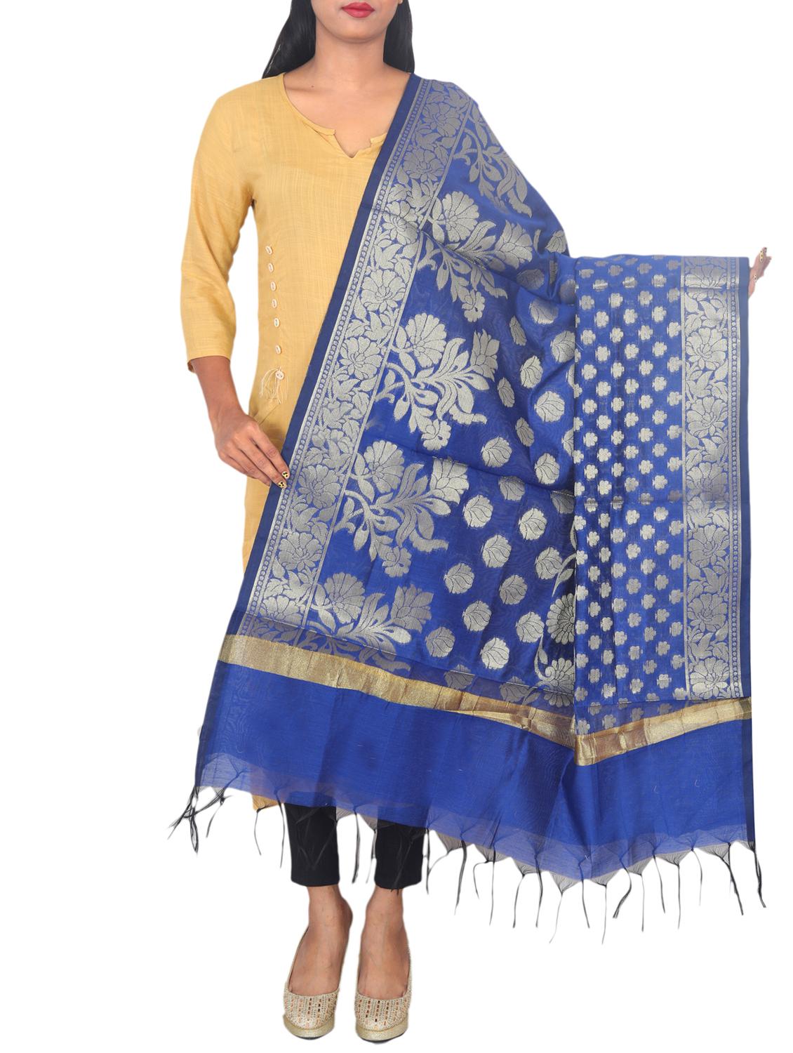 chanderi banarasi dupatta - 15652596 -  Zoom Image - 0